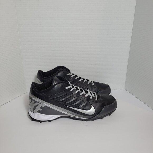 Nike Land Shark 3/4 Black Silver Tornado Football Cleats 511292-009 Mens Size 13 - Picture 2 of 10